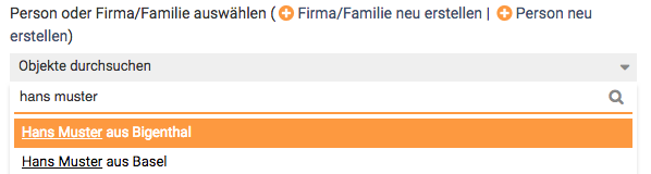 Personen mit identischen Namen auseinanderhalten.